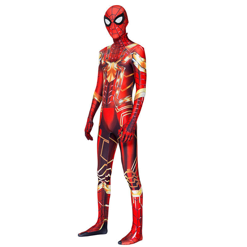 Marvel Golden Spider Man Costume The Iron Spider Armor Cosplay Suit For Kid