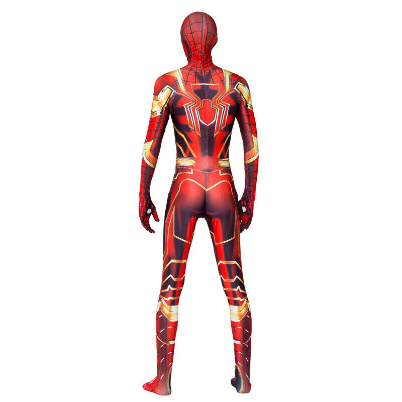 Marvel Golden Spider Man Costume The Iron Spider Armor Cosplay Suit For Kid