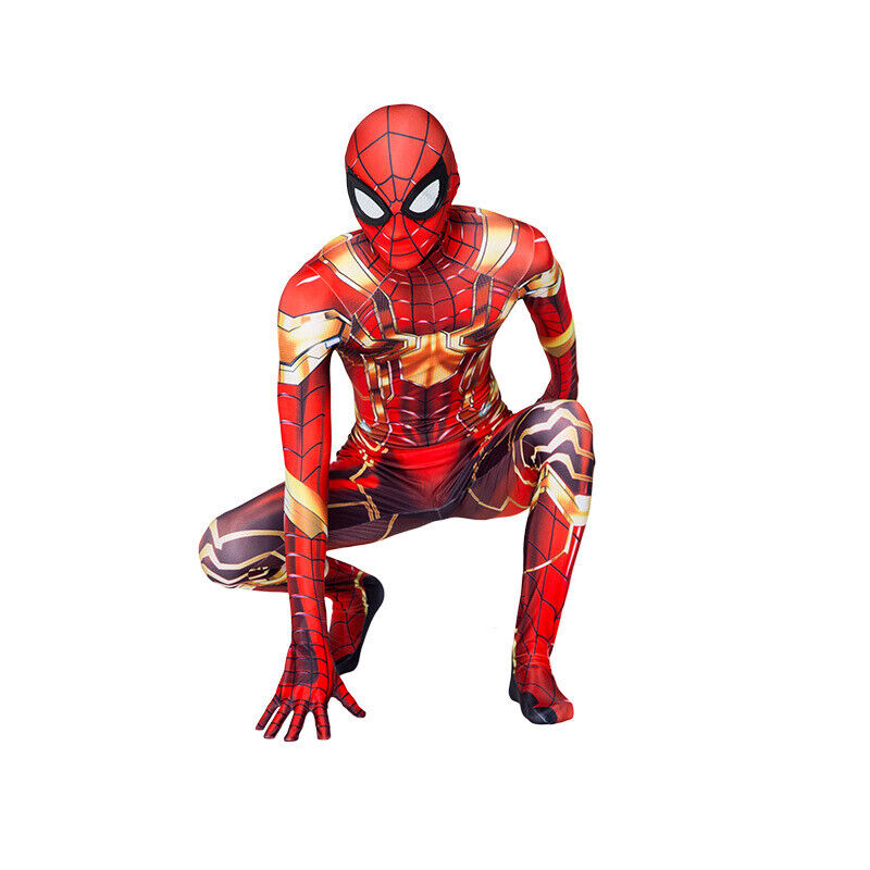 Marvel Golden Spider Man Costume The Iron Spider Armor Cosplay Suit For Adult