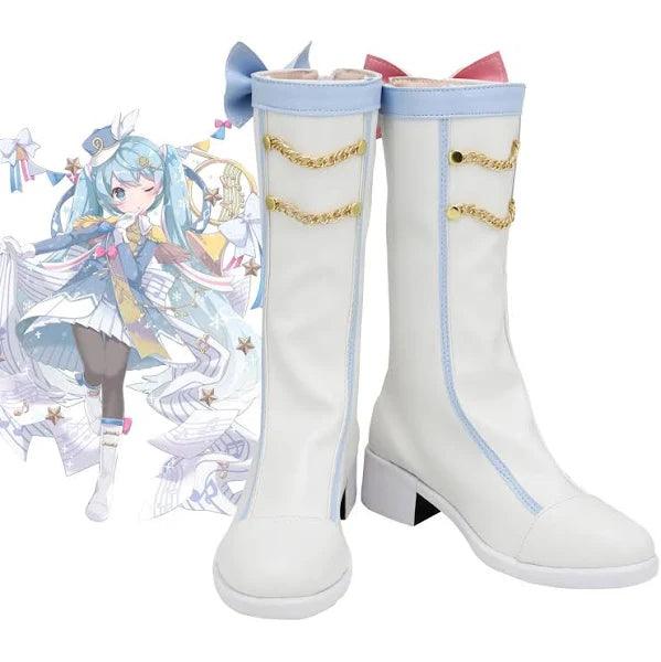 Vocaloid Snow Miku Cosplay Boots Shoes