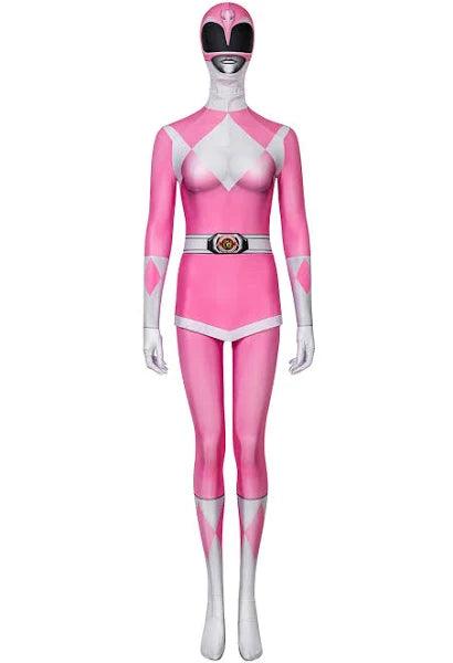 Power Rangers Pink Ranger Kyoryu Sentai Zyuranger Mei Zentai Jumpsuit Cosplay Costume