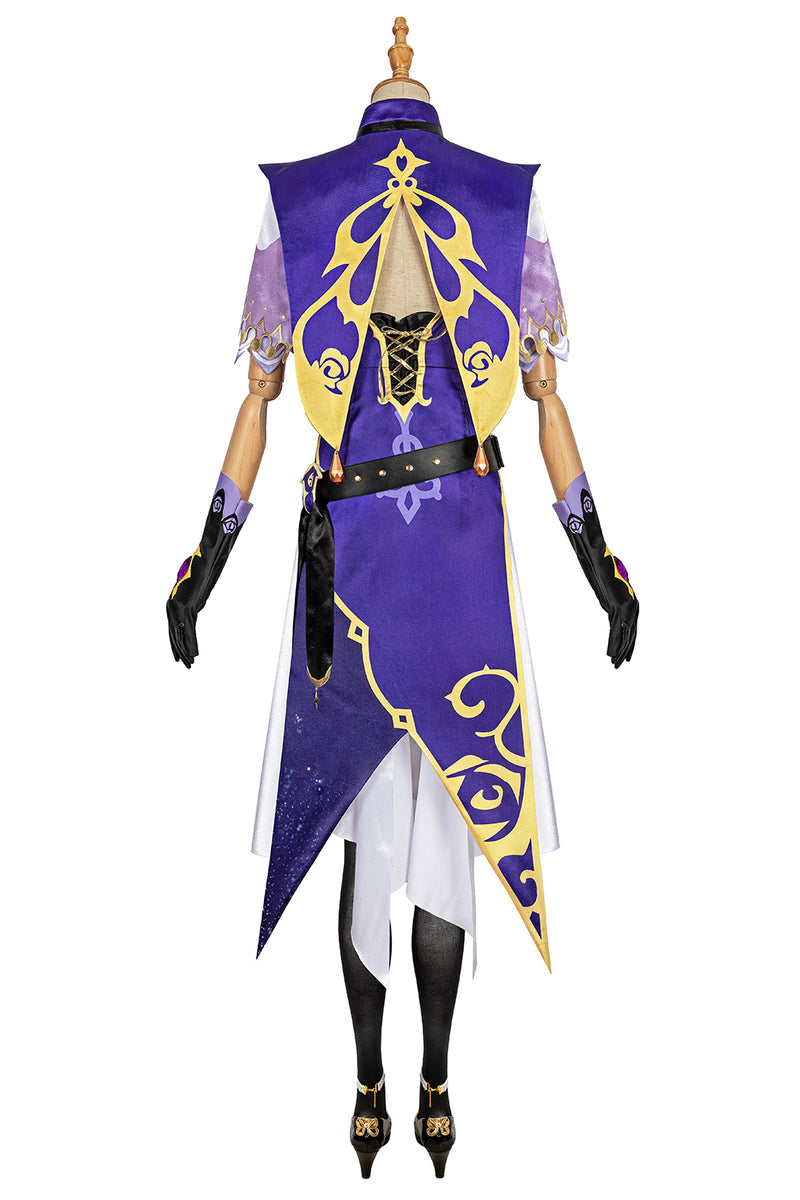 Genshin Impact Lisa Witch of Purple Rose Cosplay Costume Librarian Sexy Dress - CrazeCosplay