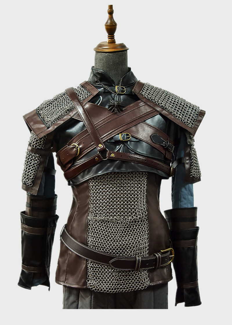 The Witcher 3 Wild Hunt female Geralt Of Rivia Outfit Cosplay halloween Costume - CrazeCosplay