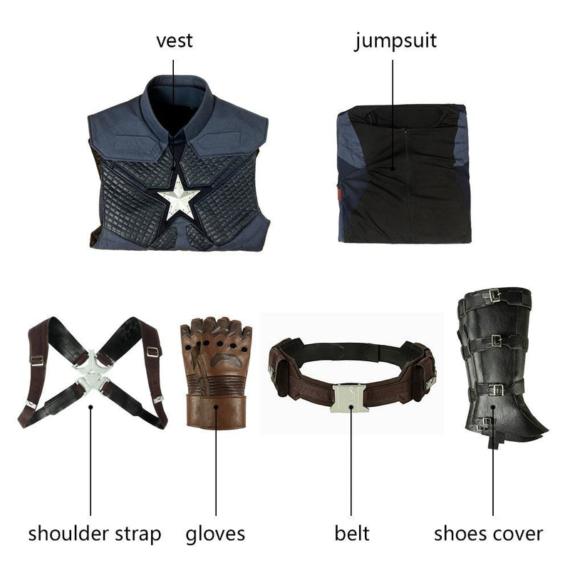 Avengers 4 Endgame Steve Rogers Captain America Cosplay Costume - CrazeCosplay