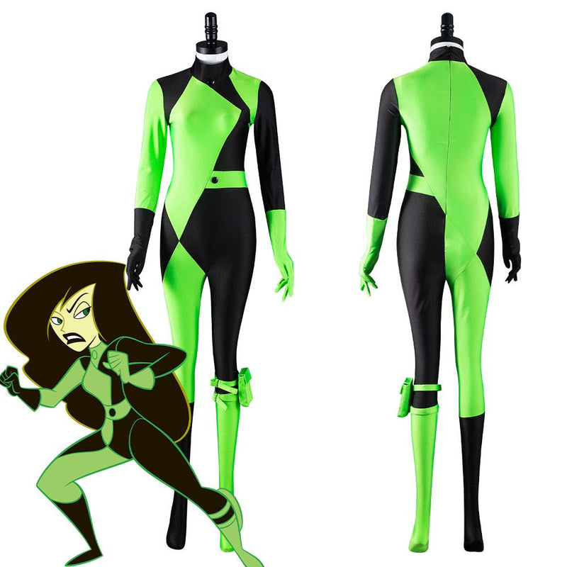 Kim Possible Shego Adult Jumpsuit Halloween Carnival Suit Outfits Cosplay Costume-CrazeCosplay