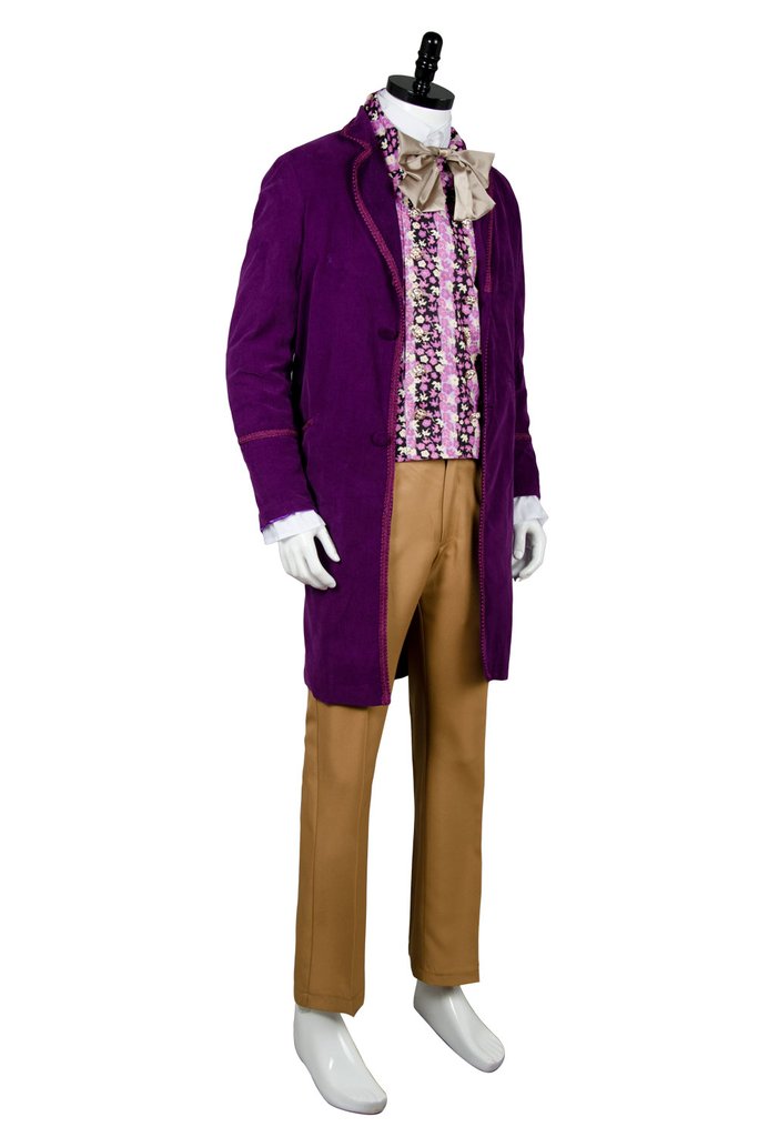 Willy Wonka And The Chocolate Factory 1971 Costume Coat Vest Bow Tie Pants - CrazeCosplay