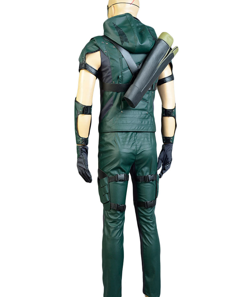Green Arrow Season 4 S4 Oliver Leather Outfit Halloween Carnival Cosplay Costume Suit No Quiver - CrazeCosplay