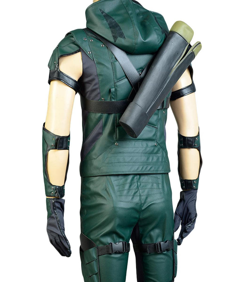 Green Arrow Season 4 S4 Oliver Leather Outfit Halloween Carnival Cosplay Costume Suit No Quiver - CrazeCosplay