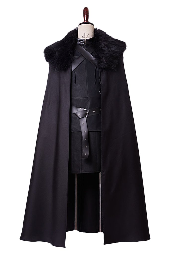 Got Game Of Thrones Jon Snow Nights Watch Crow Black Cloak Cape Outfit Halloween Carnival Cosplay Costume - CrazeCosplay
