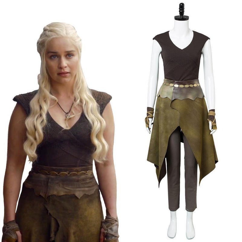 Daenerys Targaryen Indigenous Outfit Got S6 Game Of Thrones Season 6 Mother Of Dragon Halloween Cosplay Costume