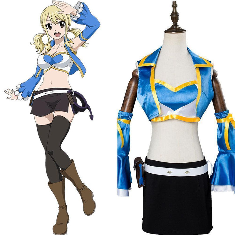 Fairy Tail Season 2 Lucy Heartfilia Outfit Cosplay Costume - CrazeCosplay