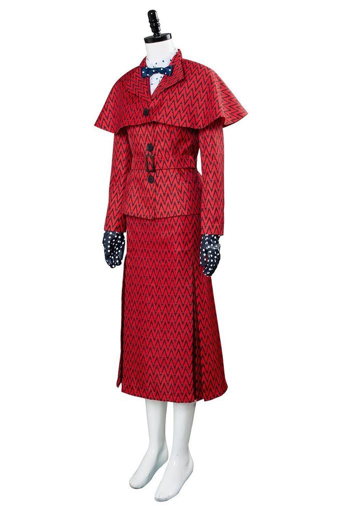 Mary Poppins Returns Costume Mary Poppins Dress Hat Red Version - CrazeCosplay