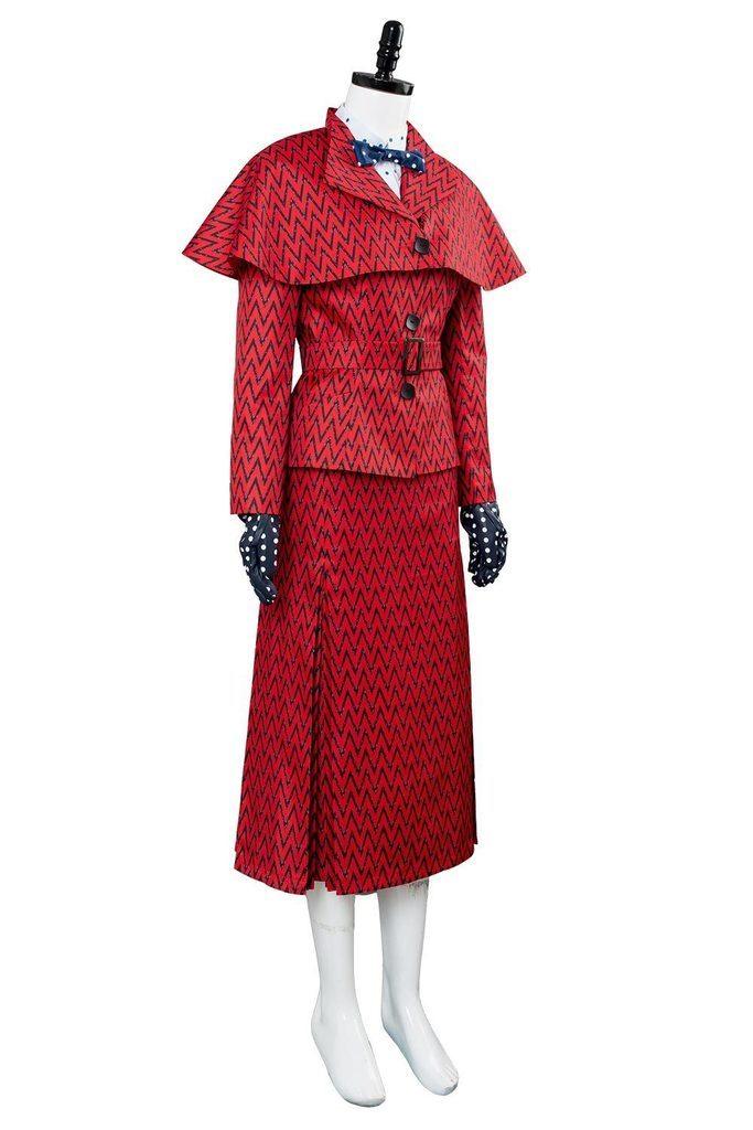 Mary Poppins Returns Costume Mary Poppins Dress Hat Red Version - CrazeCosplay