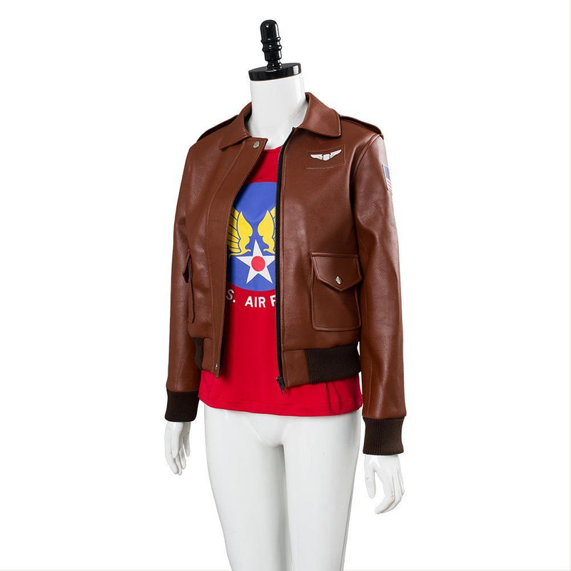 Captain Marvel Carol Danvers U S Air Force T Shirt Bomber Jacket Casual Suit - CrazeCosplay