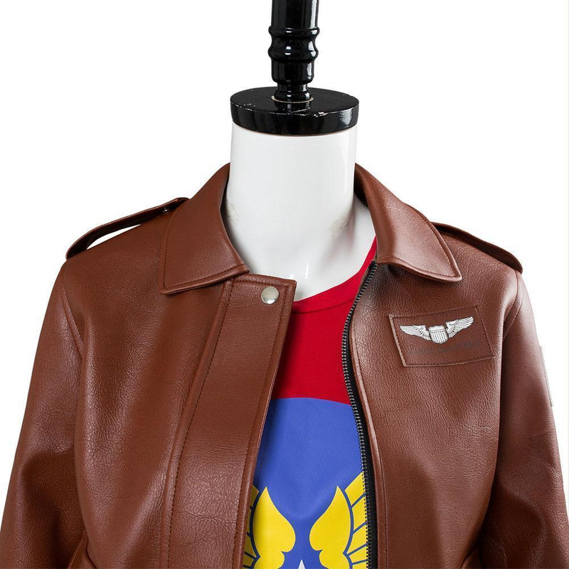 Captain Marvel Carol Danvers U S Air Force T Shirt Bomber Jacket Casual Suit - CrazeCosplay