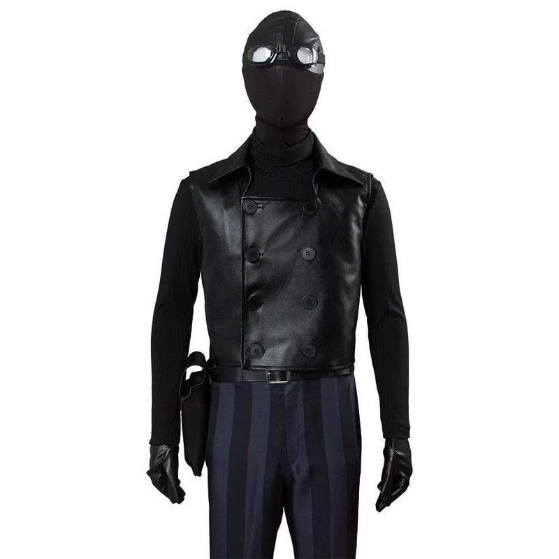 Spiderman Into The Spider Verse Spider Man Noir Cosplay Costume - CrazeCosplay