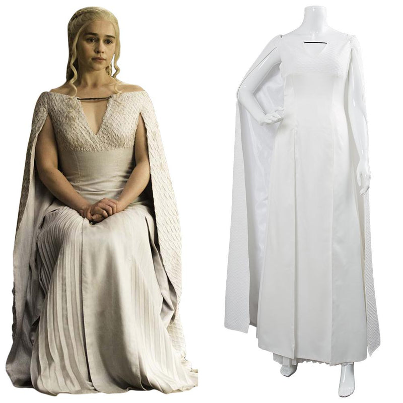 Game of Thrones 5 Daenerys Targaryen Dress White Long Party Dress Ball Gowns - CrazeCosplay