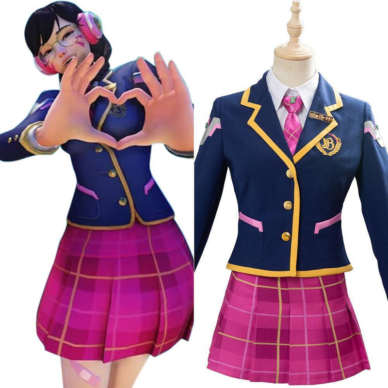 Overwatch Academy Dva Skin Cosplay Costume 3 Year Anniversary Outfit 1 - CrazeCosplay