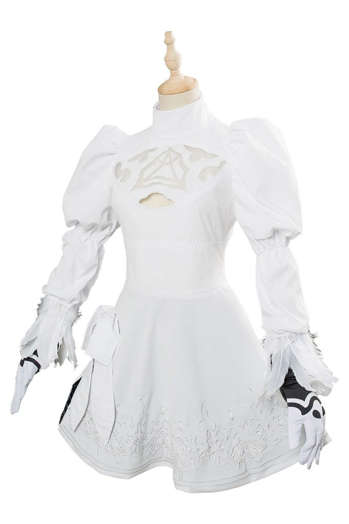 Soul Calibur 6 2B Outfit Cosplay Costume White Version - CrazeCosplay