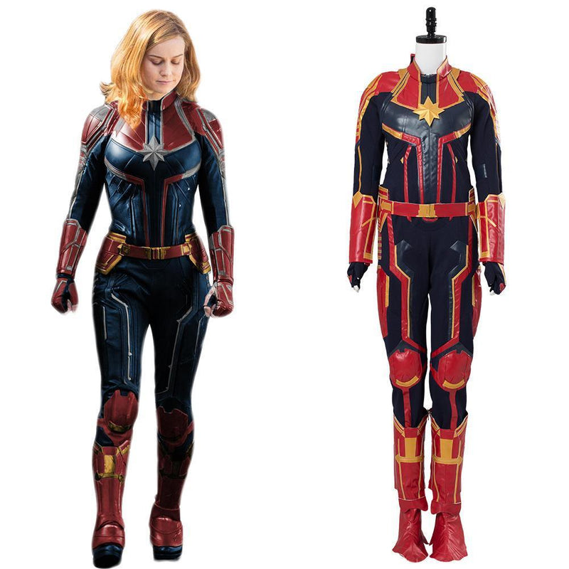 Avengers 4 Captain Marvel Carol Danvers Jumpsuit Outfit Cosplay Costume - CrazeCosplay