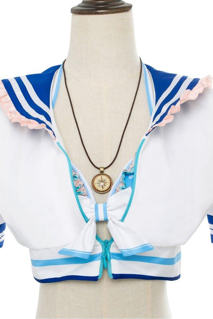 Love Live Sunshine Chika Takami Gs Magazine Sailor Suit Swimsuit Cosplay Costume - CrazeCosplay