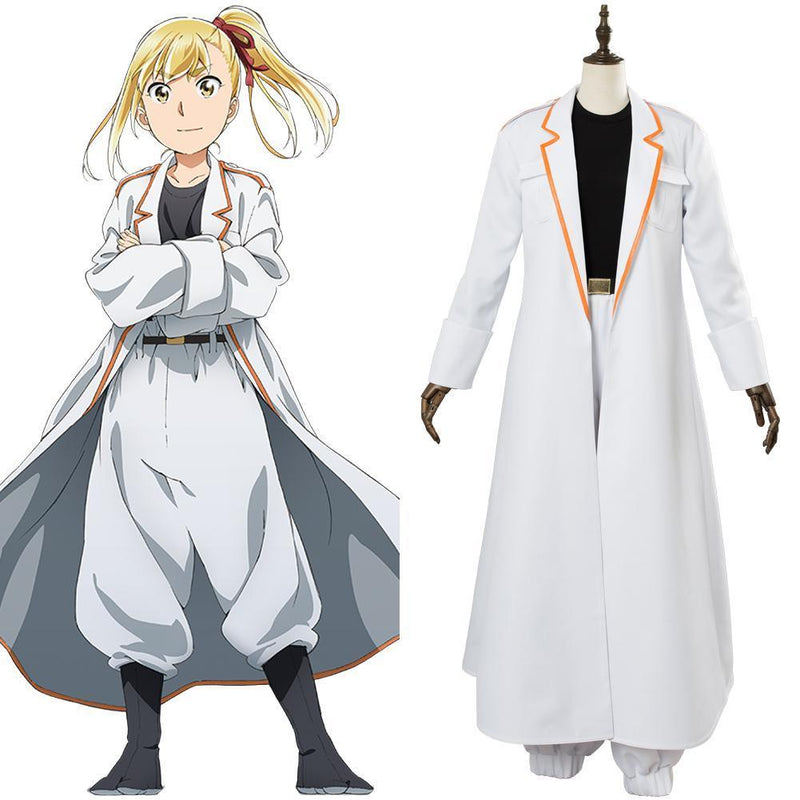 Hinamatsuri Anzu Long White Coat Uniform Outfit Halloween Carnival Cosplay Costume - CrazeCosplay
