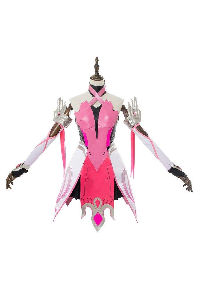 Overwatch Mercy Angela Ziegler Outfit Pink Mercy Skin Cosplay Costume - CrazeCosplay