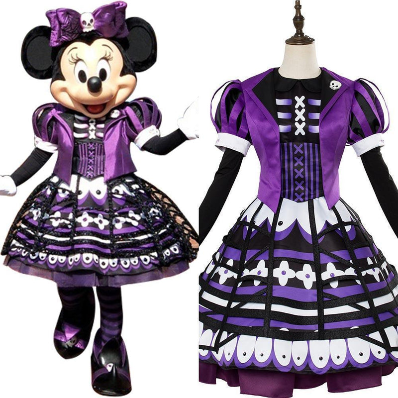 Minnie Mouse Outfit Dress Halloween Cosplay Costume Purple - CrazeCosplay