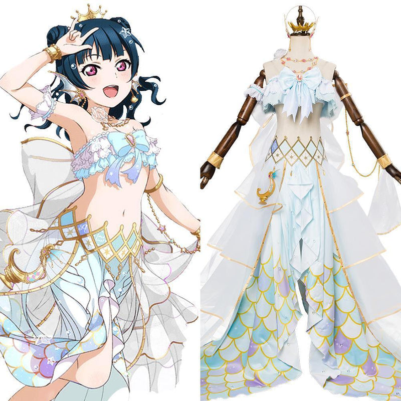 Lovelive Mermaid Festa Tsushima Yoshiko Cosplay Costume Awakening Dress - CrazeCosplay
