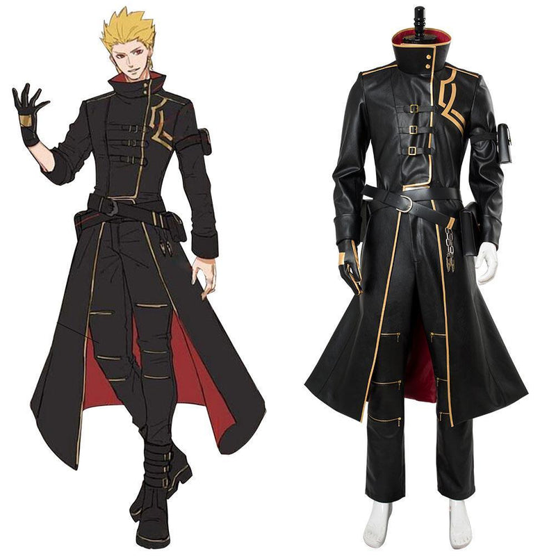 Fate Grand Order Fate Go Anime Fgo Gilgamesh Leather Overcoat Cosplay Costume - CrazeCosplay