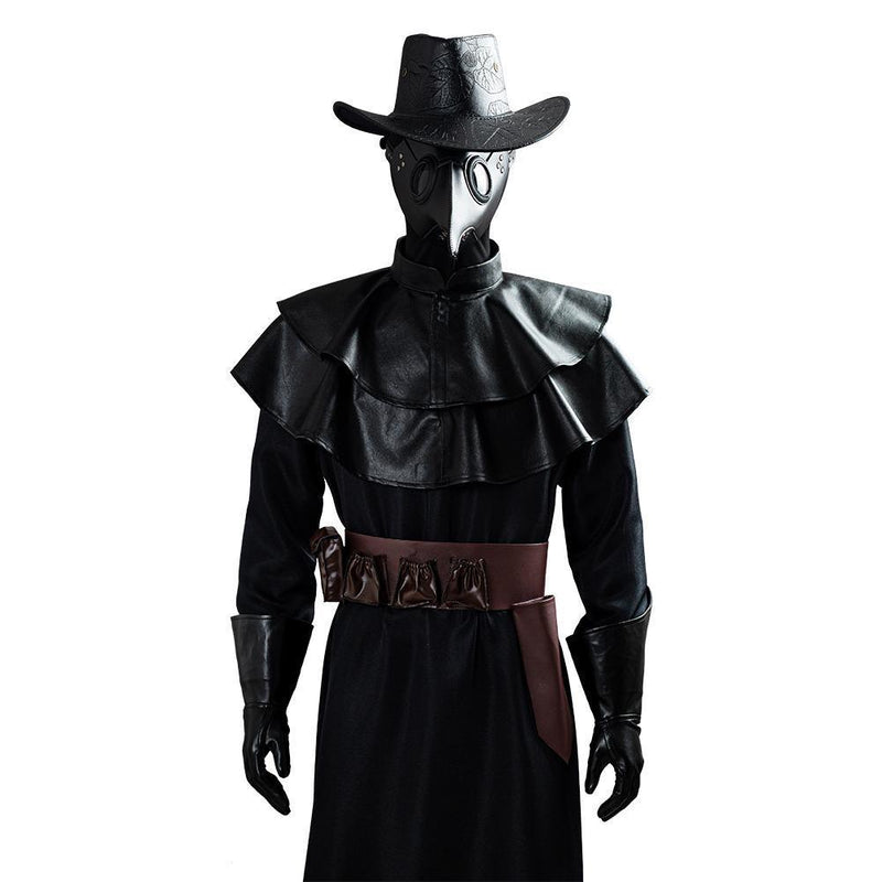 Plague Doctor Steampunk Bird Beak Mask Long Robe Cape Outfit Halloween Cosplay Costume - CrazeCosplay