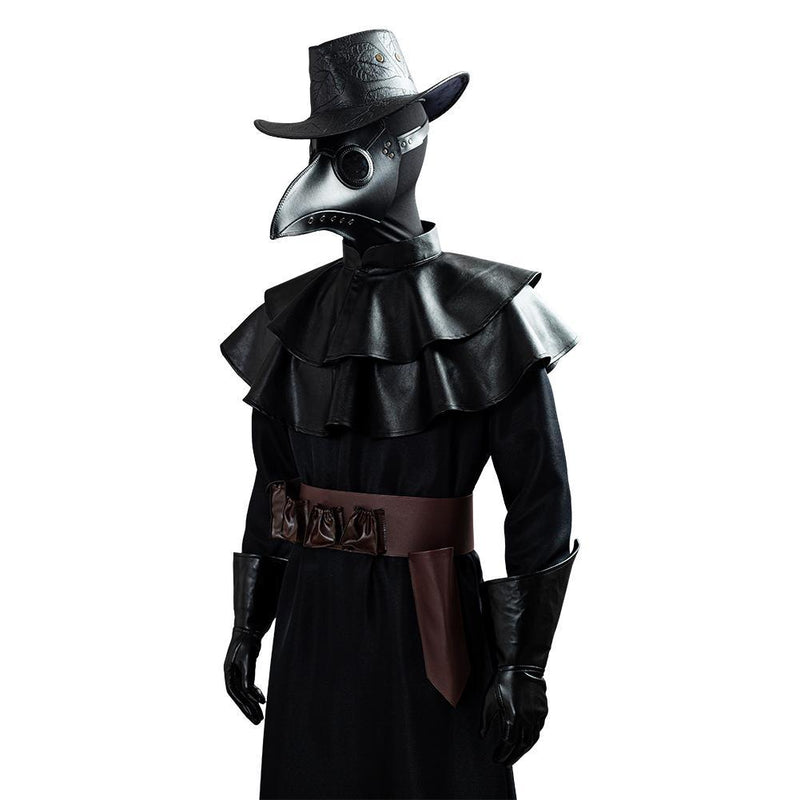 Plague Doctor Steampunk Bird Beak Mask Long Robe Cape Outfit Halloween Cosplay Costume - CrazeCosplay