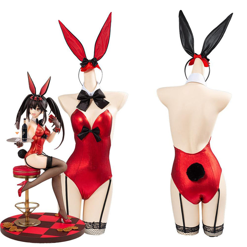 Anime Date A Bullet Tokisaki Kurumi Bunny Girl Jumpsuit Outfits Halloween bunny girl senpai costume Carnival Costume Cosplay corset - CrazeCosplay