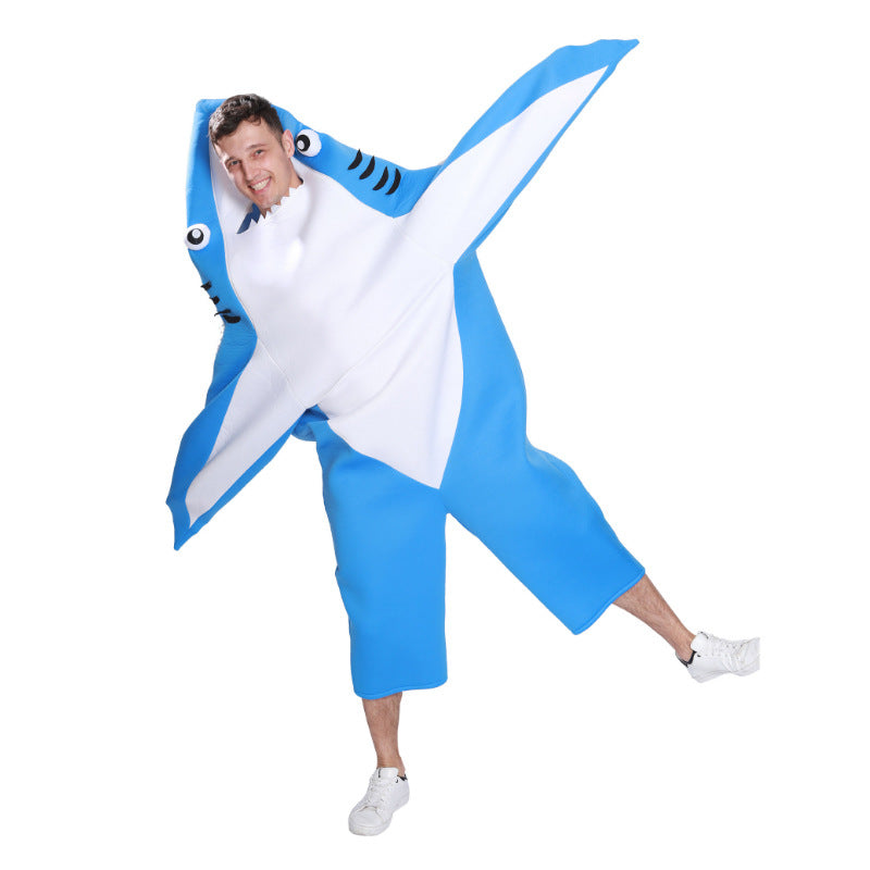 Adult Blue Shark Costume Halloween Shark Cosplay Outfits for Women Man
