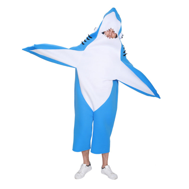 Adult Blue Shark Costume Halloween Shark Cosplay Outfits for Women Man