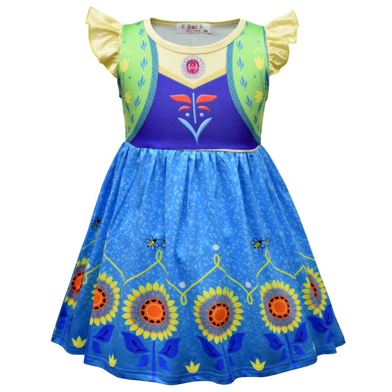 Toddlers Anna Frozen Fever Dress Book Week Characters Costume for Halloween - CrazeCosplay