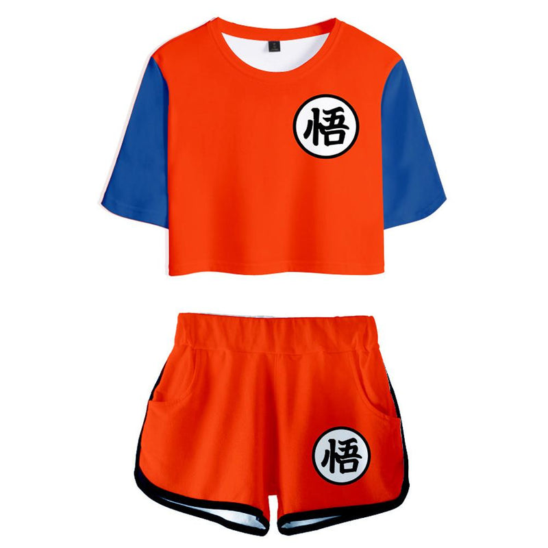 Anime Dragon Ball T Shirt Sets Son Goku Cosplay Summer T-shirt Pants 2 Pieces Sets - CrazeCosplay