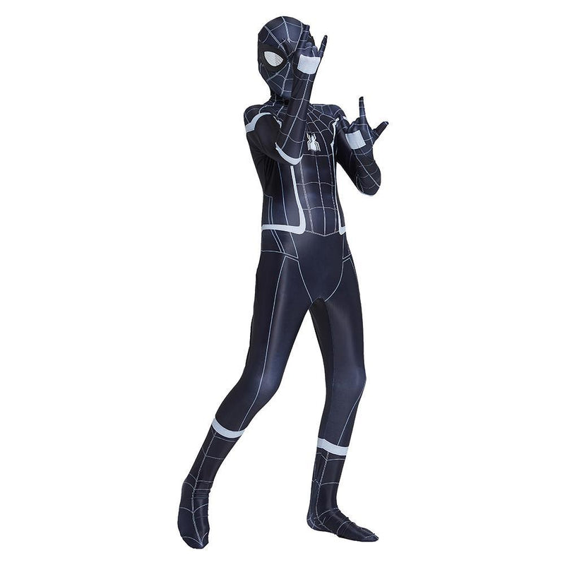 Kids Spider-Man: Homecoming Cosplay Jumpsuit Black Spider-Man Superhero Zentai Bodysuit Halloween Costume - CrazeCosplay