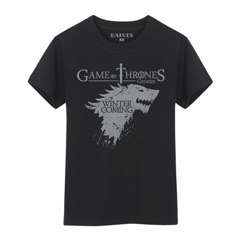 Got Game Of Thrones Game Winter Is Coming Stark Black T Shirt Men Ver - CrazeCosplay