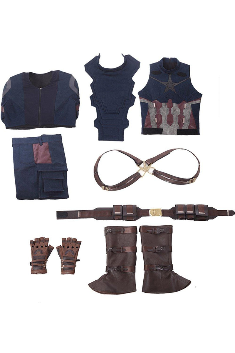 Avengers 3 Infinity War Captain America Steven Rogers Outfit Uniform Suit Cosplay Costume - CrazeCosplay