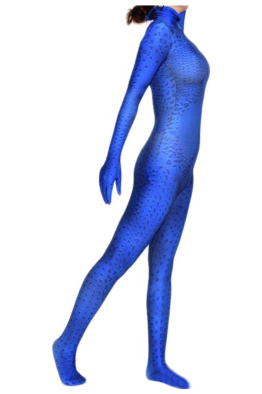 Marvel X Men Mystique Raven Darkholme Blue Jumpsuit Cosplay Costume - CrazeCosplay