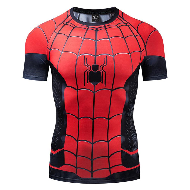 Spider-man: Far From Home Peter Parker Compression T Shirts Short Sleeve Tops Tee for Men - CrazeCosplay