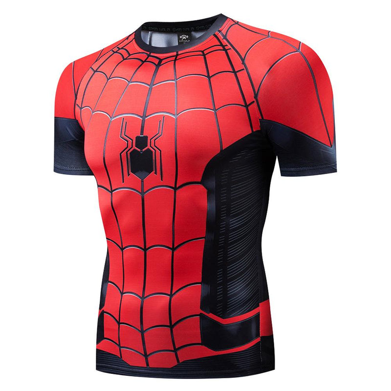 Spider-man: Far From Home Peter Parker Compression T Shirts Short Sleeve Tops Tee for Men - CrazeCosplay