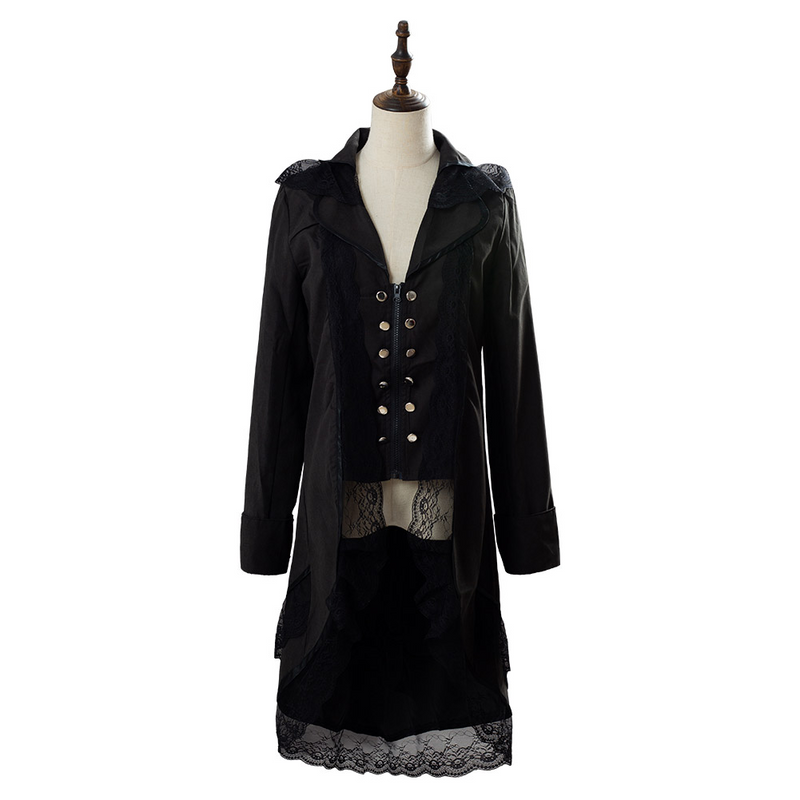 Steampunk Black Tailcoat Victorian Gothic Cosplay Costume Female Ver - CrazeCosplay