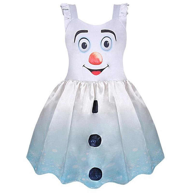 Kids Girls Frozen 2 Dress Halloween Christmas Olaf Cosplay Costume - CrazeCosplay