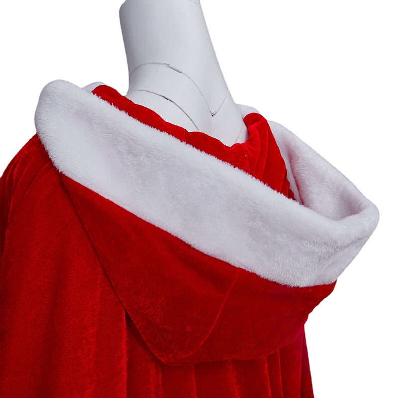 Women Cindy Lou Costume With Red Cape Fancy Christmas Dress - CrazeCosplay