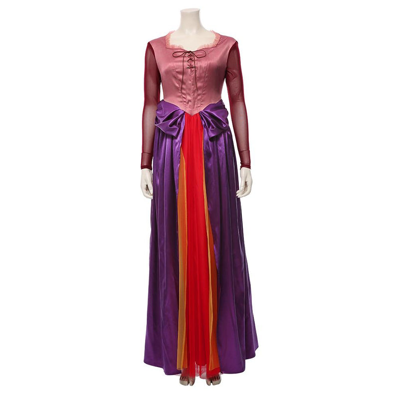 Disney Hocus Pocus Sarah Sanderson Sexy Witch Robe Purple Dress Outfit Halloween Carnival Cosplay Costume for Adult - CrazeCosplay