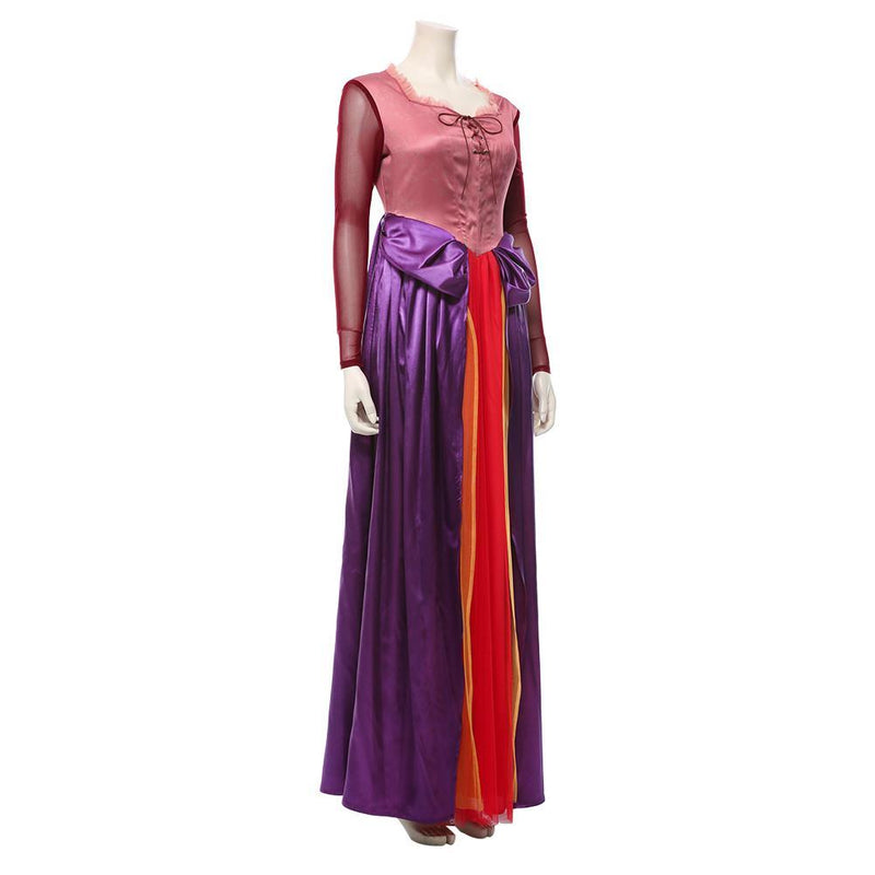 Disney Hocus Pocus Sarah Sanderson Sexy Witch Robe Purple Dress Outfit Halloween Carnival Cosplay Costume for Adult - CrazeCosplay