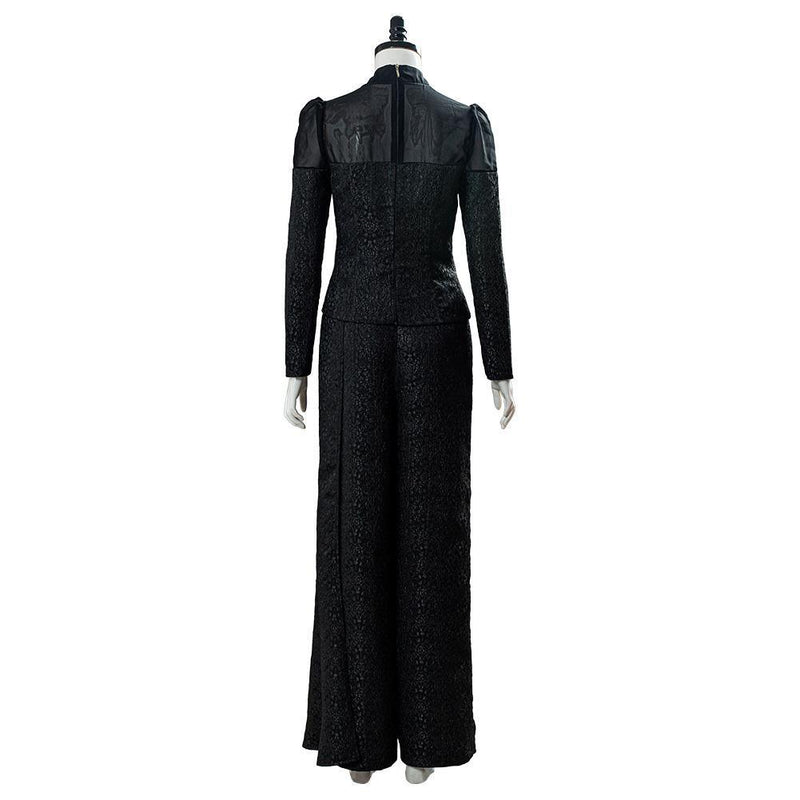 The Witcher Yennefer Of Vengerberg Blouse Trousers Set Stripe Black Thin Coat Cosplay Costume - CrazeCosplay