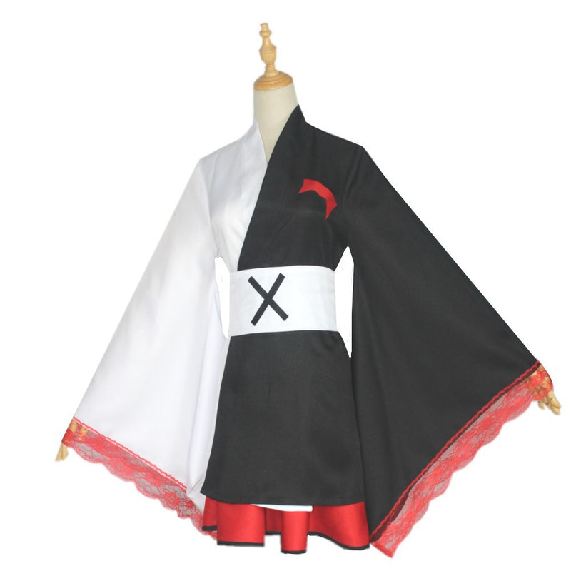 Danganronpa Monokuma Kimono Halloween Costume Black White Bear Dress